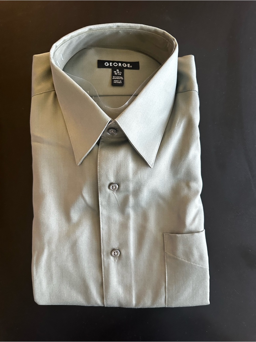 New•George Men's Sage Green Dress Shirt - Classic Button-Down. Sz.Medium.
